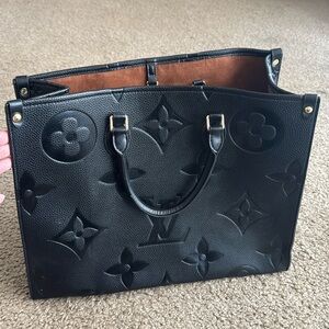 Knock off Louis Vuitton black tote bag
